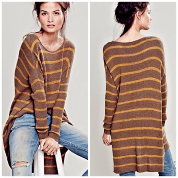 Free People Sweaters - Free people striped slouchy sweater tunic dress M